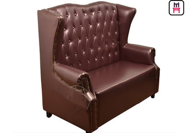 High Back Luxury Classical Commercial Booth Seating With Armrest / Button Design