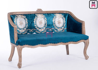 Classical Carving Luxury Booth Bench Seating Solid Wood For Wedding