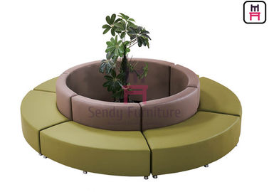 Fabric  Round Shape Commercial Booth Seating With Steel Frame Base For  Lobby