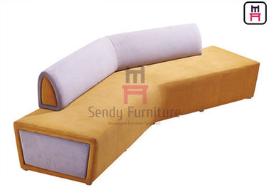 Bicolor Modern Upholstered Booth Bench Seating , Commercial Booth Sofa Seating