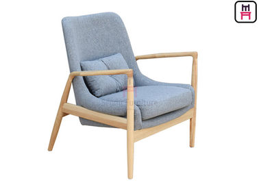 Oak Wood Blue Restaurant Sofa Chair Nordic Modern Type 66 * 69 * 84 Cm