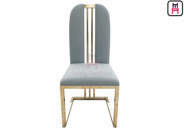 Rose Golden High Back Dining Chairs Velvet Seat W48 * D42 * H103cm Without Arm