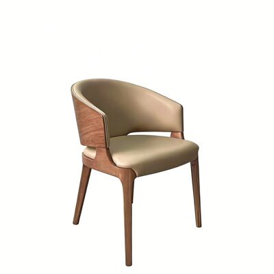 Round Leather Padded Armless Dining Chair , Dark Wood Dining Room Chairs 