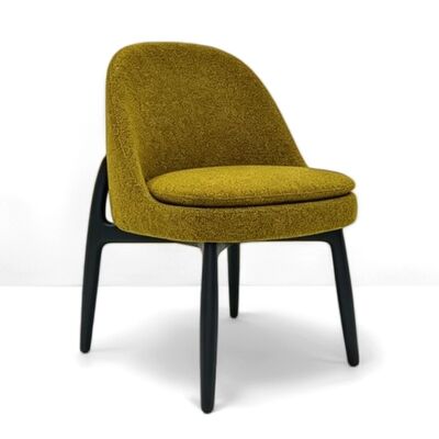 Electroplating Feet 0.38cbm Upholstered Wood Dining Chair Armrests