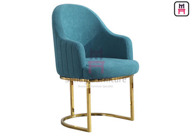 Blue Velvet Cantilever Chair Stainless Steel Restaurant Chairs Indoor For Lobby