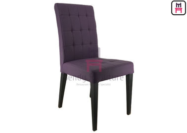 Purple Upholstered Leather Metal Kitchen Chairs With Square Pattern Stitching