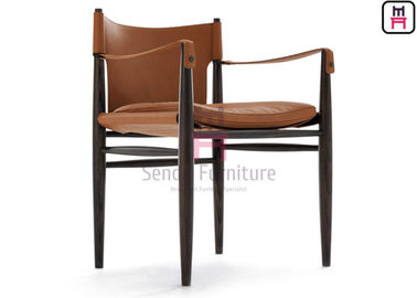 Ash Wood Frame Restaurant Dining Room Chairs Armrest Modern For Hotel Lobby
