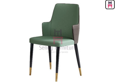Green Color Eco-leather Upholstered Hotel Restaurant Chairs with Solid Wood Legs