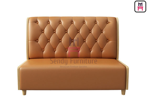 Plywood Veneer 1cbm Restaurant Bench Seating With 4 Rows Button
