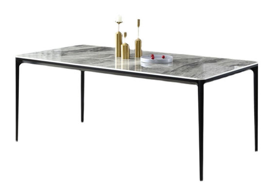 Slab Stone Artificial Marble Dining Table For 4 Seats / 6 Seats