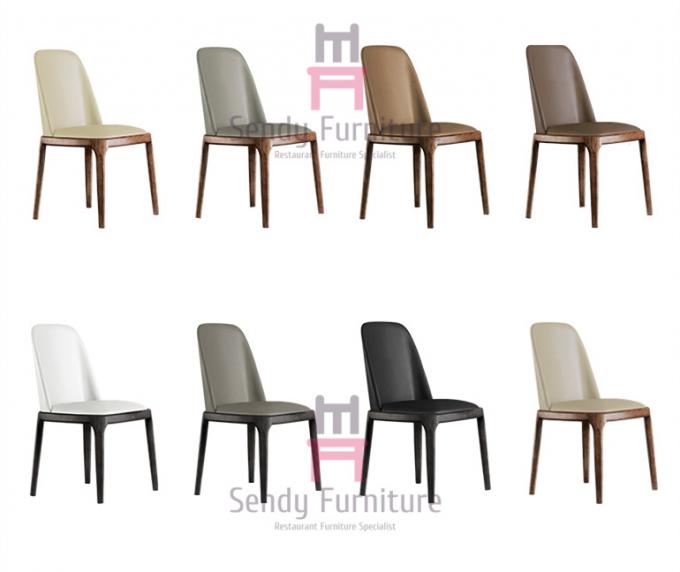 Armless Wood Black Leather Kitchen Chairs , Elegant Light Wood Dining