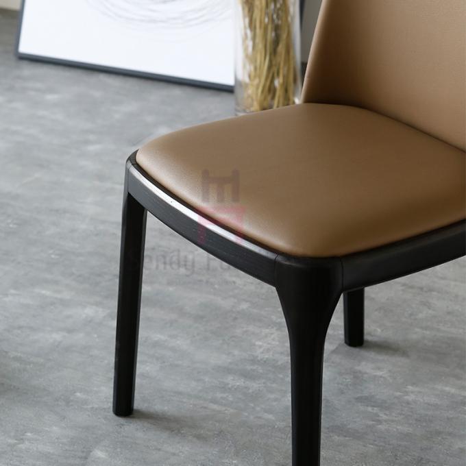 Armless Wood Black Leather Kitchen Chairs , Elegant Light Wood Dining