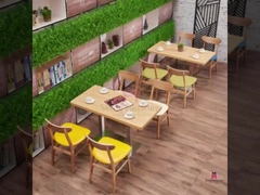 Classical Curved Back Wood Dining Chairs With Leather Seats Commercial Indoor Furniture