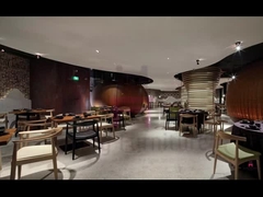 Over - Size Armrest Wood Restaurant Chairs With Leather Cushion / Wood Frame