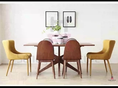 Nordic Fabric Wood Low Back Dining Chairs , Coloured Wooden Dining Chairs