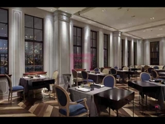 Vintage Round Back Wood Restaurant Arm Chairs Luxury Classical Chair With Button Decoration