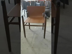 Ash Wood Frame Restaurant Dining Room Chairs Armrest Modern For Hotel Lobby