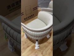 Tufted Leather Wood Restaurant Chairs Padded Upholstery H77cm