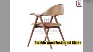 Durable Wood Restaurant Chairs With Armrest