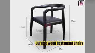 Wood Restaurant Chairs Walnut Finish Durable Seating