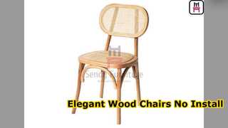 Elegant Wooden Restaurant Chairs No Install
